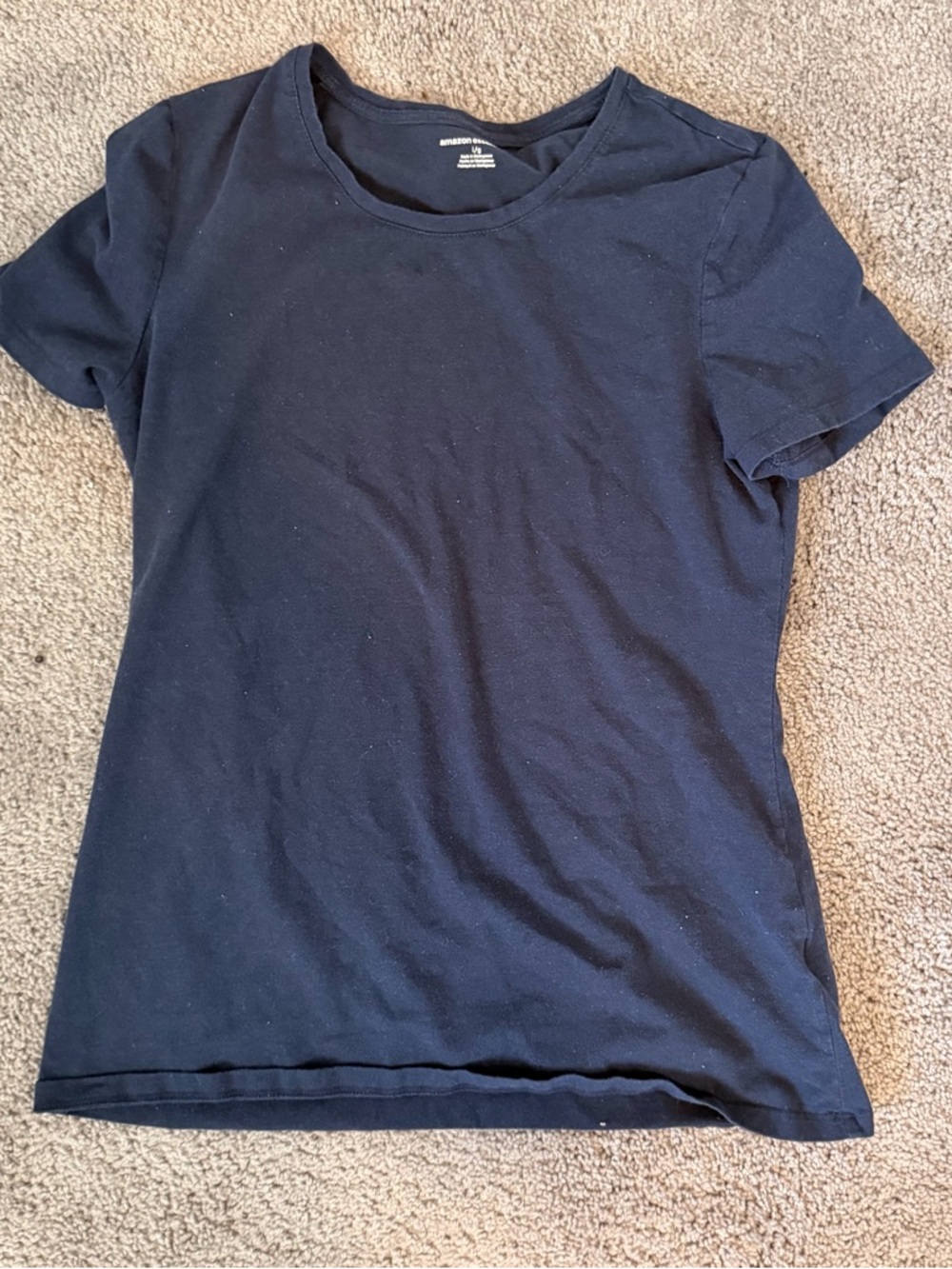 Amazon Essentials Women's Short Sleeve Crewneck Tee Navy Blue large